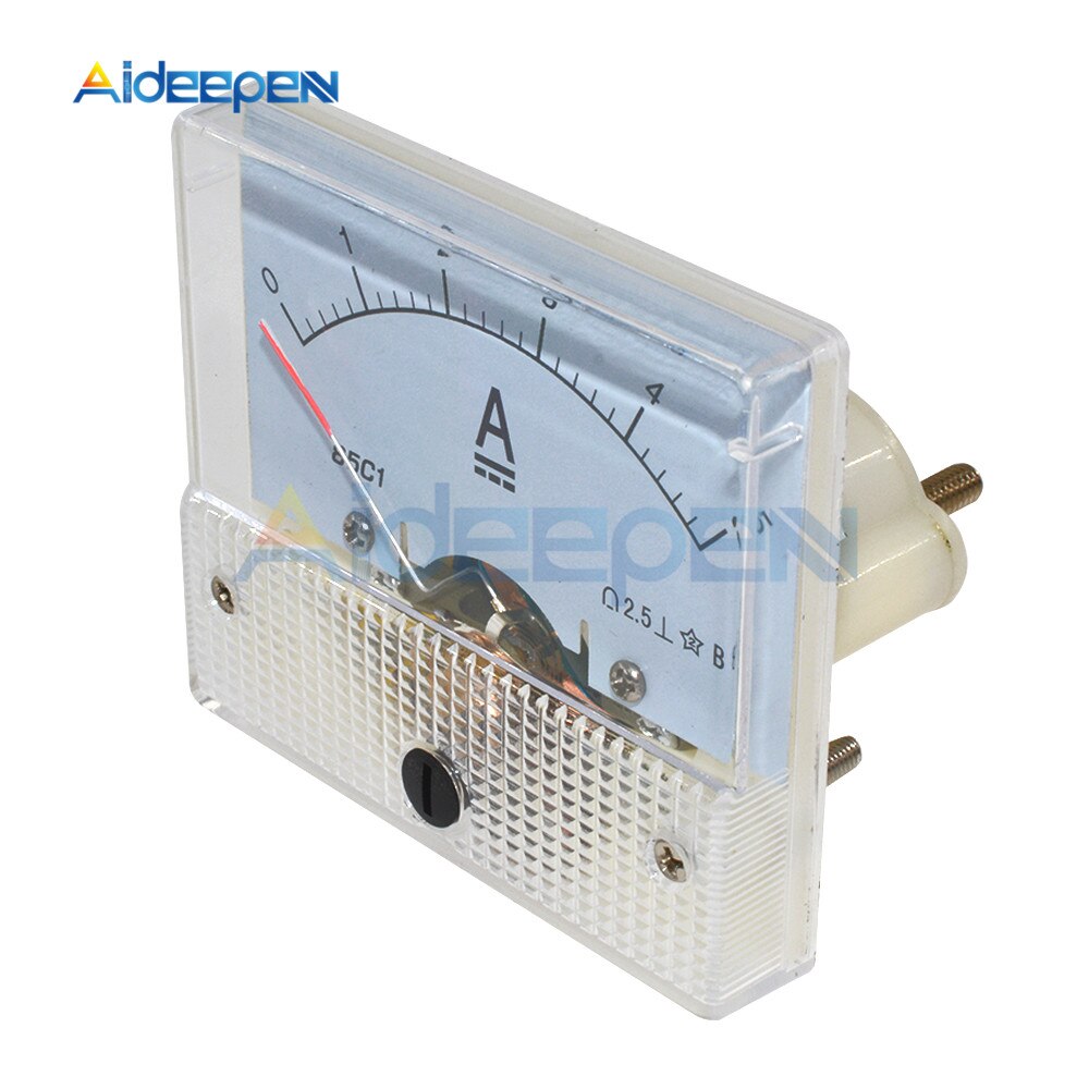 DC Analog Pointer Current Meter Panel 5A AMP Gauge Mechanical Ammeters ...