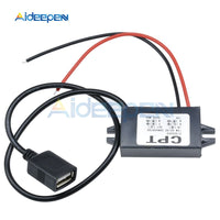 DC DC 12V to 5V Step Down Power Supply Module DC DC Buck Converter USB Female Port Converter Potting Waterproof Power Module
