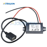 DC DC 12V to 5V Step Down Power Supply Module DC DC Buck Converter USB Female Port Converter Potting Waterproof Power Module