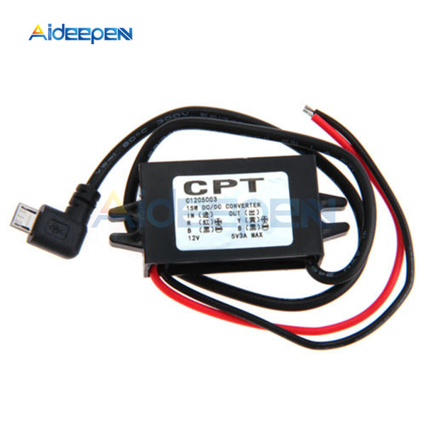 DC DC Step Down Power Module 12V to 5V 3A Buck Converter Module Car Potting Waterproof Power Module Micro USB