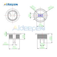 DC5V 48V Round Waterproof Auto Boat Car Motorcycle LED Panel Mini Digital Volt Voltage Meter Tester Monitor Display Voltmeter