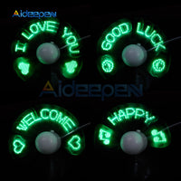 DIY USB LED Light Flash Self Program Fan Edit & Display Green Letters Symbol Number Greetings Slogan Fan for Laptop PC Notebook