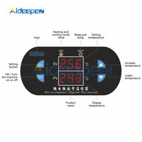 DK W1308 AC 100 240V Digital Thermostat Temperature Controller Regulator Heating Cooling Thermometer Dual LED AC DC Power Module