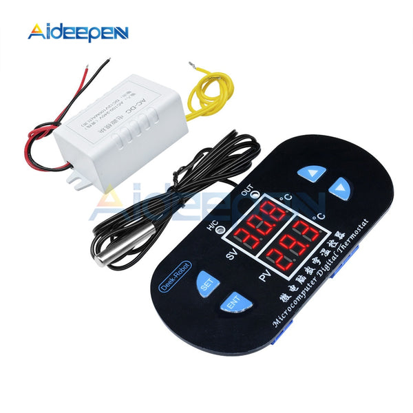 DK W1308 AC 100 240V Digital Thermostat Temperature Controller Regulator Heating Cooling Thermometer Dual LED AC DC Power Module