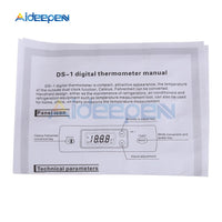 DS 1 Car Digital Thermometer Clock Automotive Time Clock Temperature Gauge Meter Tester Detector Indoor Outdoor