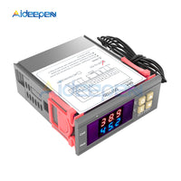 DST1020 DC12V  72V Dual Display Digital Thermostat Temperature Controller DS18B20 Waterproof Sensor Replace STC 1000 12V 24V