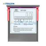 DST1020 Dual Display Digital Thermostat Temperature Controller AC 110 220V DS18B20 Sensor Waterproof Heating Cooling