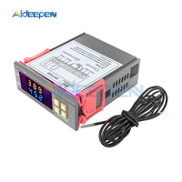 DST1020 Dual Display Digital Thermostat Temperature Controller AC 110 220V DS18B20 Sensor Waterproof Heating Cooling