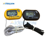 Digital LCD Screen Sensor Aquarium Thermometer Wired Aquarium Fish Tank Temp Meter Electronic Temperature Measurement Black