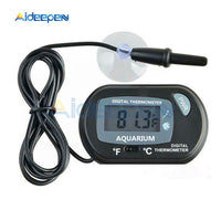 Digital LCD Screen Sensor Aquarium Thermometer Wired Aquarium Fish Tank Temp Meter Electronic Temperature Measurement Black