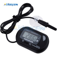 Digital LCD Screen Sensor Aquarium Thermometer Wired Aquarium Fish Tank Temp Meter Electronic Temperature Measurement Black