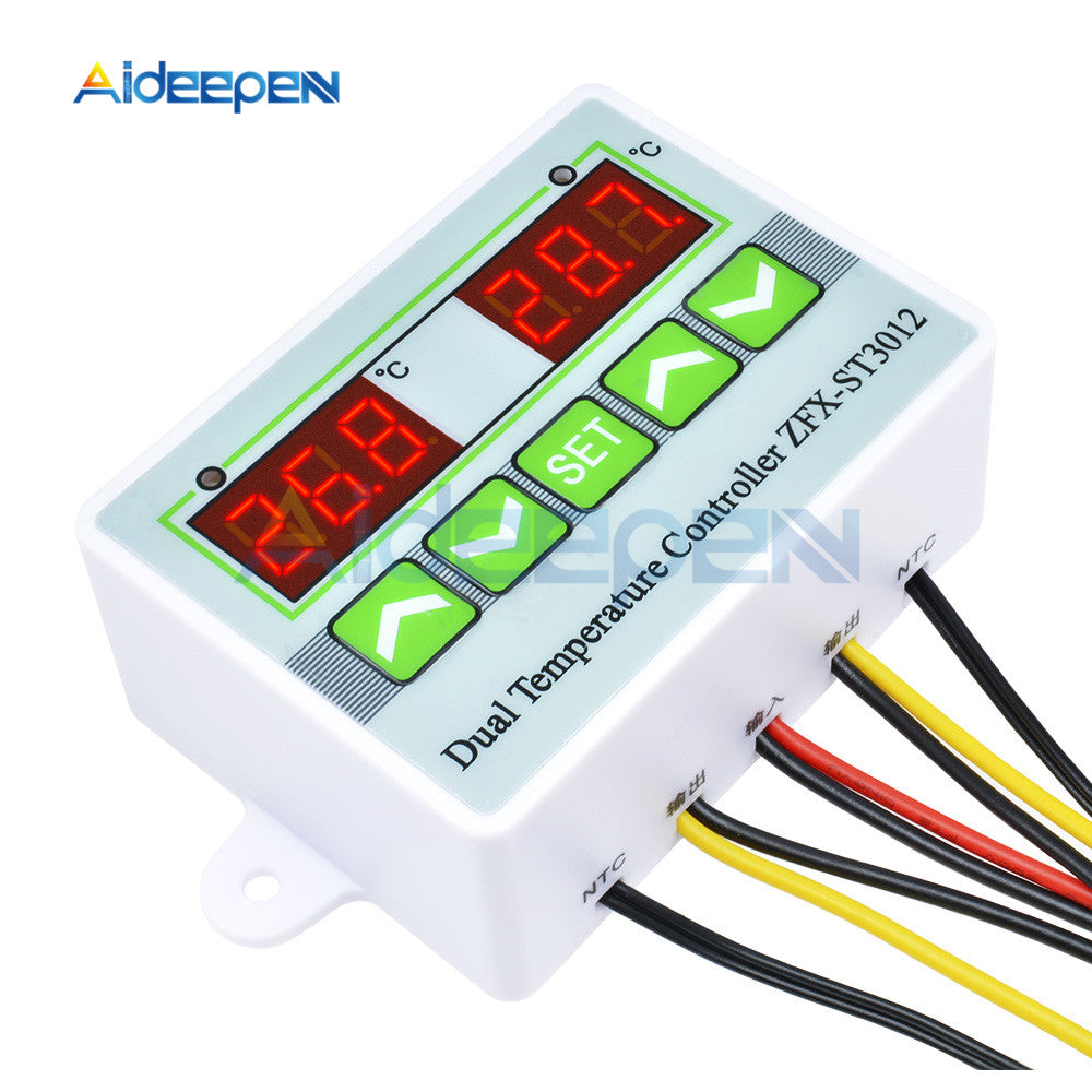 Digital LED Dual Thermometer Temperature Controller Thermostat Incubat ...