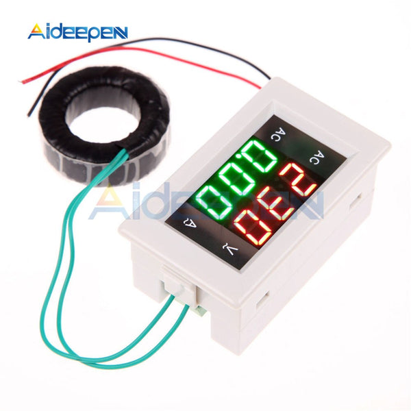 Digital Voltmeter Ammeter AC 80 300V 100A Volt Amp Panel Meter Ampere Meter LED Digital Voltage Current Dual Meter 110V 220V