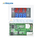 Digital Voltmeter Ammeter DC 100V 10A Panel Amp Volt Voltage Current Meter Tester 0.28" Blue Red Dual LED Display White Case