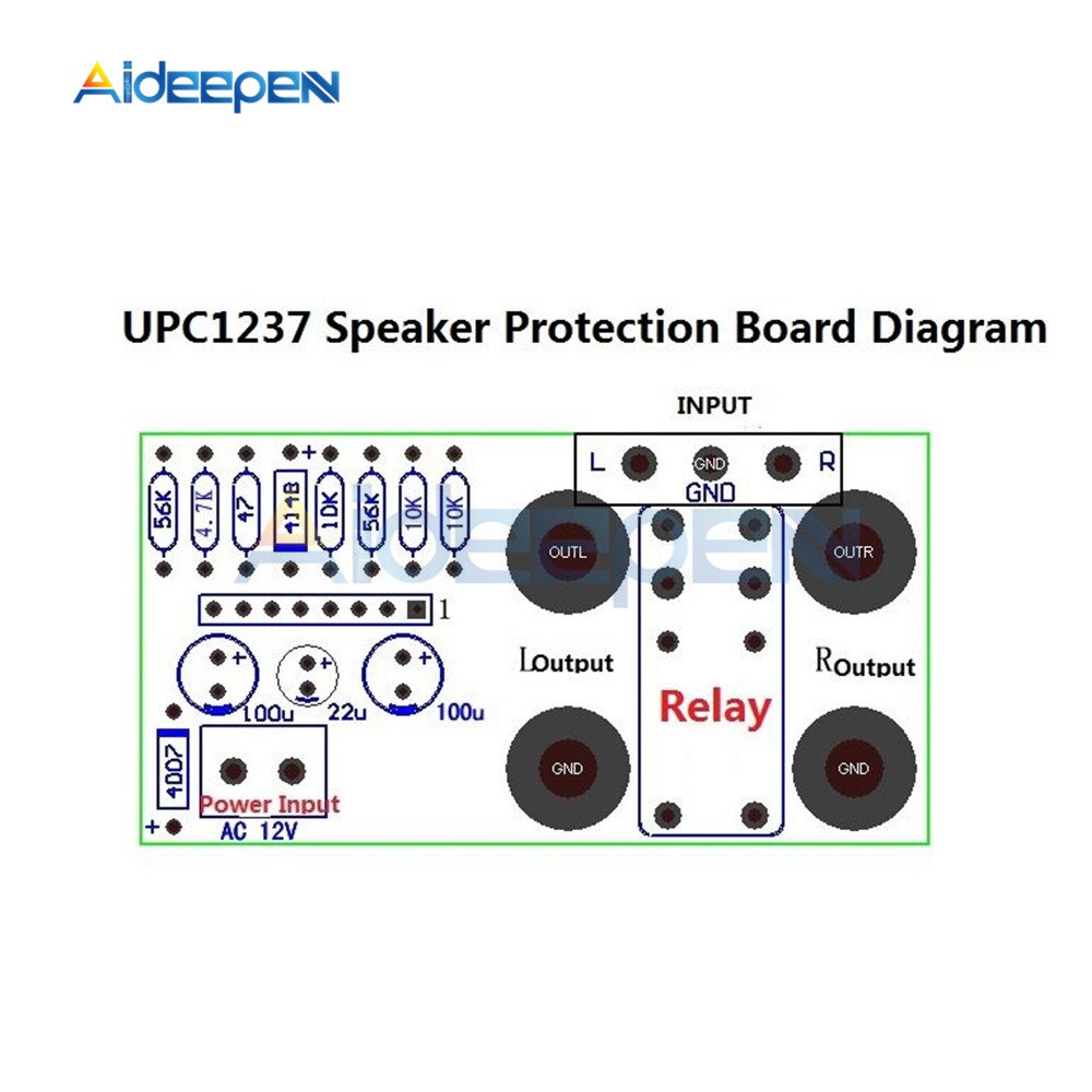 Upc1237 Dual channel UPC1237 Speaker Protection Board Kit Boot Delay DC Protec ...