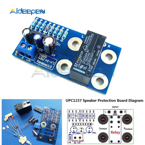 Dual channel UPC1237 Speaker Protection Board Kit Boot Delay DC Protection DIY Kits