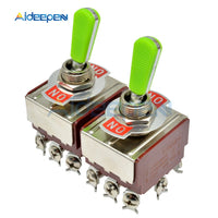 E TEN(A)9210 Toggle Switch Red 9 Pin ON ON Switch ON OFF Silver Contactor 50000 Times Lifespan 250V 16A 33*27.6MM Green Handle