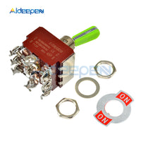 E TEN(A)9210 Toggle Switch Red 9 Pin ON ON Switch ON OFF Silver Contactor 50000 Times Lifespan 250V 16A 33*27.6MM Green Handle
