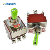 E TEN(A)9210 Toggle Switch Red 9 Pin ON ON Switch ON OFF Silver Contactor 50000 Times Lifespan 250V 16A 33*27.6MM Green Handle