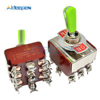 E TEN(A)9210 Toggle Switch Red 9 Pin ON ON Switch ON OFF Silver Contactor 50000 Times Lifespan 250V 16A 33*27.6MM Green Handle