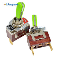 E TEN(C)1021 Toggle Switch Red 2 Pin ON OFF Switch Silver Contactor 50000 Times Lifespan 250V 16A 29*14.6MM Green Handle