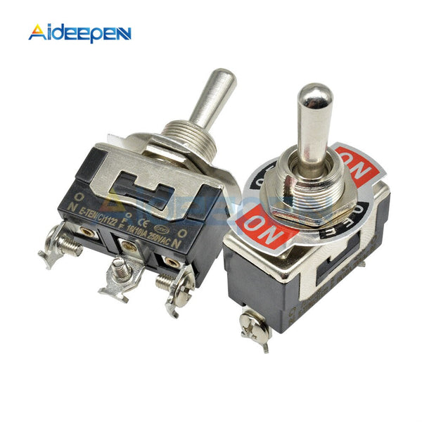 E TEN(C)1122 MIni Auto Toggle Switch Black 3 Pin On Off On Switch Copper Contactor 10000 Times Lifespan 250V 16A 29*14.7MM