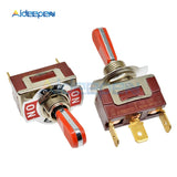 E TEN(C)1122 Toggle Switch Red 3 Pin ON OFF ON Switch Silver Contactor 50000 Times Lifespan 250V 16A 29*14.6MM Red Handle