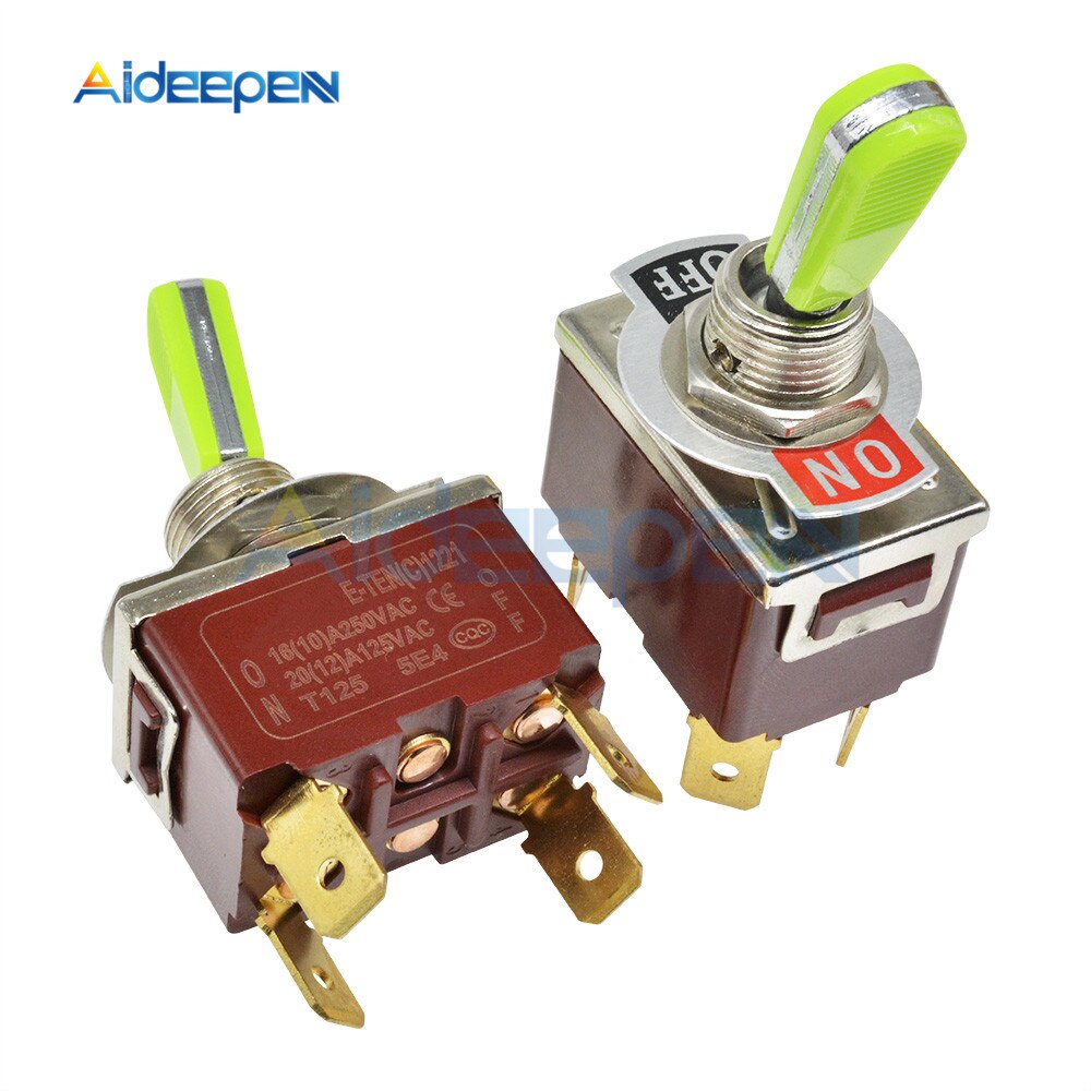 E TEN(C)1221 Toggle Switch Red 4 Pin ON OFF Switch Silver Contactor 50 ...