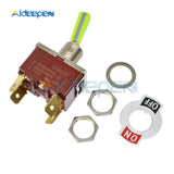 E TEN(C)1221 Toggle Switch Red 4 Pin ON OFF Switch Silver Contactor 50000 Times Lifespan 250V 16A Green Handle with 12mm Cap