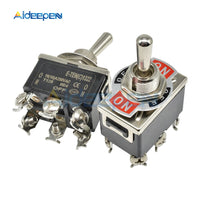 E TEN(C)1322 MIni Auto Toggle Switch Black 6 Pin ON OFF ON Switch Copper Contactor 10000 Times Lifespan 250V 16A 31.5*19.5MM