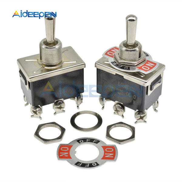 E TEN(C)1322 MIni Auto Toggle Switch Black 6 Pin ON OFF ON Switch Copper Contactor 10000 Times Lifespan 250V 16A 31.5*19.5MM