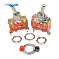 E TEN1021 2 Pin 2 Terminal ON OFF 250V 15A AC Mini Auto Toggle Switch 2 Position Copper Contact Switches Orange