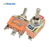 E TEN1121 3 Pin 3 Terminal Toggle Switch ON OFF 2 Positions 3 Pins 250V 15A AC Mini Toggle Switch Waterproof Cap