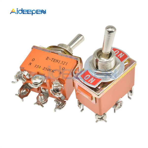 E TEN1321 6 PIN ON ON Toggle Switch 2 Positions 6 Pins Power Switches 15A 250V AC 31*19.8MM