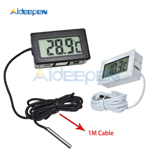 Embedded Digital LCD Probe Fridge Freezer Thermometer Sensor Thermometer Thermograph For Aquarium Refrigerator Use 1M  50~110
