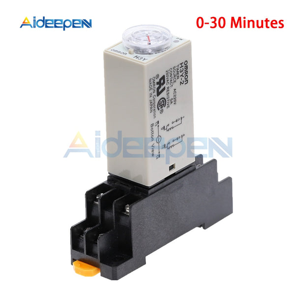 H3Y 2 DC 12V 24V AC 110V 220V Delay Timer Time Relay 0   30 Minutes Solid State Delay Relay with Base on AliExpress
