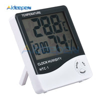 HTC 1 Indoor LCD Electronic Digital Temperature Humidity Meter Digital Thermometer Hygrometer Alarm Clock Weather Station