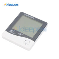 HTC 8A Indoor Outdoor Temperature Humidity Monitor LCD Display C/F Hygrometer Thermometer With Date Time Alarm Clock Night Light