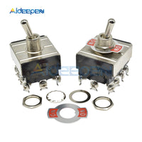 High Precision E TEN(A)12210 Toggle Switch Black 12 Pin ON ON Switch Silver Contactor 50000 Times Lifespan 250V 16A 36.8*33MM