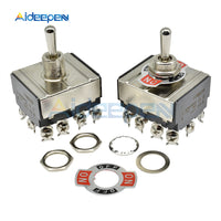 High Precision E TEN(A)12310 Toggle Switch Black 12 Pin ON OFF ON Switch Silver Contactor 50000 Times Lifespan 250V 16A 36.8*33