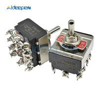 High Precision E TEN(A)12310 Toggle Switch Black 12 Pin ON OFF ON Switch Silver Contactor 50000 Times Lifespan 250V 16A 36.8*33