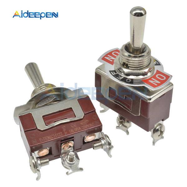 High Precision E TEN(C)1122 Toggle Switch Red 3 Pin ON OFF ON Switch Silver Contactor 50000 Times Lifespan 250V 16A 29*14.6MM