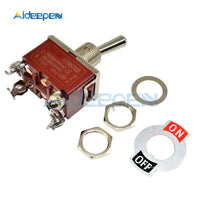 High Precision E TEN(C)1221 Toggle Switch Red 4 Pin ON OFF Switch Silver Contactor 50000 Times Lifespan 250V 16A with 12mm Cap