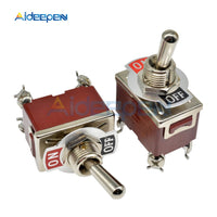 High Precision E TEN(C)1221 Toggle Switch Red 4 Pin ON OFF Switch Silver Contactor 50000 Times Lifespan 250V 16A with 12mm Cap