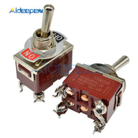 High Precision E TEN(C)1221 Toggle Switch Red 4 Pin ON OFF Switch Silver Contactor 50000 Times Lifespan 250V 16A with 12mm Cap