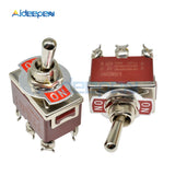 High Precision E TEN(C)1321 Toggle Switch Red 6 Pin ON ON Switch ON OFF Silver Contactor 50000 Times Lifespan 250V 16A 12mm Cap