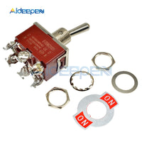 High Precision E TEN(C)1321 Toggle Switch Red 6 Pin ON ON Switch ON OFF Silver Contactor 50000 Times Lifespan 250V 16A 12mm Cap