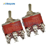 High Precision E TEN(C)1321 Toggle Switch Red 6 Pin ON ON Switch ON OFF Silver Contactor 50000 Times Lifespan 250V 16A 12mm Cap