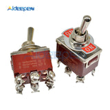 High Precision E TEN(C)1321 Toggle Switch Red 6 Pin ON ON Switch ON OFF Silver Contactor 50000 Times Lifespan 250V 16A 12mm Cap