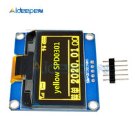 IPS 1.54 inch 5PIN PM OLED LCD Display Module Board SSD1309 Drive IC 128*64 I2C IIC Interface with Adapter White/Blue/Yellow